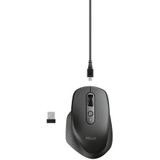 Trust - Ozaa - Oplaadbare Draadloze Muis - Zwart - Ergonomisch Ontwerp