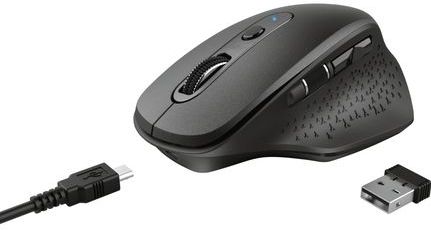 Trust - Ozaa - Oplaadbare Draadloze Muis - Zwart - Ergonomisch Ontwerp