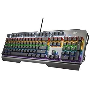 Trust GXT 877 Scarr USB-toetsenbord Duits Zwart, Metallic