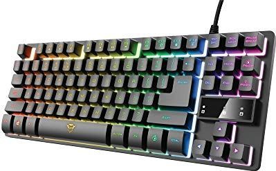 Trust GXT 833 Thado clavier USB Allemand Noir, Argent