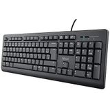 Trust Taro toetsenbord QWERTY Spaans voor Windows (stille toetsen, groen, 1,8 m kabel, USB-aansluiting, PC/laptop) zwart