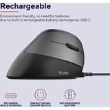 Trust Bayo - Draadloze Muis - Ergonomisch - USB-receiver - Oplaadbaar - Zwart