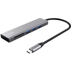 Trust Halyx - Hub - USB C - Kaartlezer - Aluminium