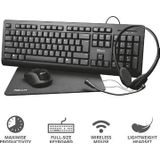 Trust Primo 4-in-1 Home Office Set met headset | toetsenbord (qwerty) | muis en muismat