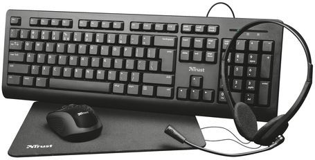 Trust Primo toetsenbord Inclusief muis Kantoor USB QWERTY Engels Zwart