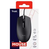 Trust - BASI - Wired Mouse - Zwart - USB Type-A - 1200 DPI