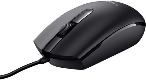 Trust - BASI - Wired Mouse - Zwart - USB Type-A - 1200 DPI