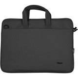 Trust Bologna Eco-Laptoptas voor 16-Inch Laptops, van Gerecycled Plastic, met Schouderriem, Duurzame Dunne Tas Voor Reizen, Zaken, Kantoor, Werk - Zwart