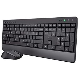 Trust Trezo Comfort - Draadloos Toetsenbord en Muis - Stil - Qwerty - Zwart