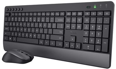 Trust Trezo toetsenbord Inclusief muis Universeel RF Draadloos QWERTY Spaans Zwart