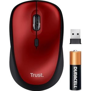 Trust Yvi+ - Draadloze Muis - Compact - Stil - Rood