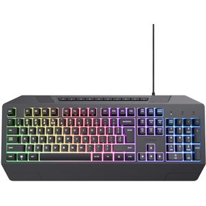 Trust GXT836 Evocx - Gaming Keyboard met Verlichting - Polssteun - Multimedia Toetsen - Qwerty US