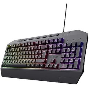 Trust Gaming GXT 836 Evocx Gaming-toetsenbord, AZERTY, Frans, bekabeld, USB, 78% gerecyclede kunststof, RGB-ledverlichting, 25 anti-ghosting-toetsen, gaming-toetsenbord, pc, laptop