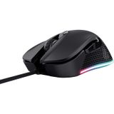 Trust Gaming GXT 922 Ybar gamingmuis, 68% gerecycled kunststof, RGB-verlichting, 6 programmeerbare toetsen, 200-7200 dpi, bekabelde USB-gamingmuis voor pc, laptop, zwart