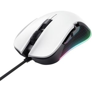 Trust GXT 922W Ybar Gaming Muis - 7200 DPI - RGB Verlichting - USB Bedrade Gaming Muis - Wit