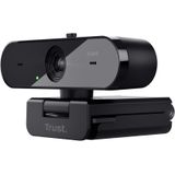 Trust TW-250 QHD Webcam 2560 x 1440 Pixel Standvoet, Klemhouder