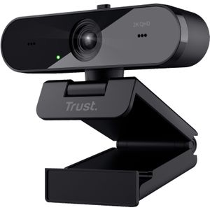 Trust TW-250 QHD Webcam 2560 x 1440 Pixel Standvoet, Klemhouder