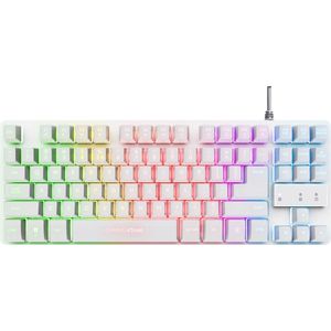 Trust GXT 833W Thado - Gaming Toetsenbord - TKL - Verlichting - Qwerty - Wit