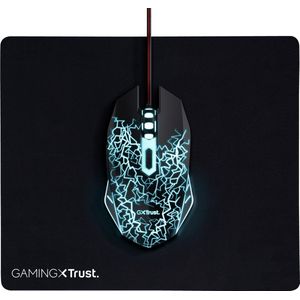 Trust Gaming Muis en Muismat - Bedraad - 4000 DPI - Zwart