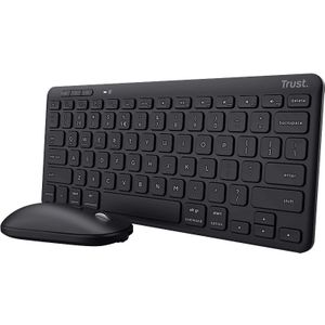 Trust Lyra - Draadloos Toetsenbord en Muis - Multi connect - Qwerty US - Zwart