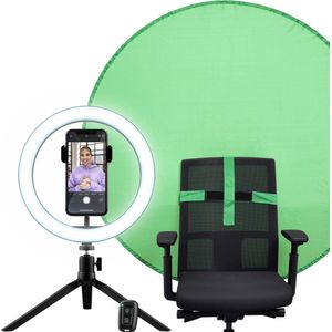 Trust Maxu+ - 2-in-1 Streaming kit - Ringlight - Greenscreen - afstandsbediening