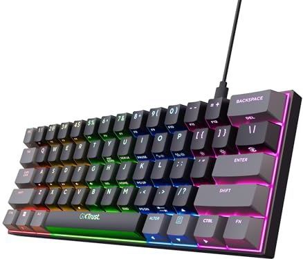 Trust GXT 867 Acira - Mechanisch Gaming toetsenbord - Mini - 60% - RGB Verlichting - Red Switches