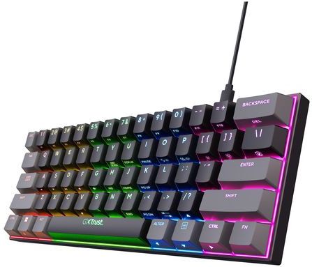 Trust - GXT 867 Acira - Toetsenbord - Grijs - Zwart - 60% Mini Mechanisch Gaming Toetsenbord