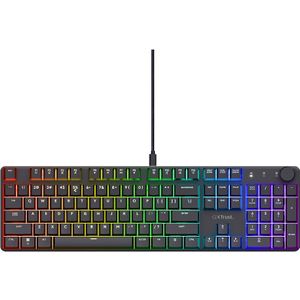Trust Gaming GXT 866 Torix Clavier Mécanique QWERTY US, Linéaire Huano Switches, Éclairage RGB, Anti-Ghosting N-Key Rollover USB Programmable Gaming Keyboard PC Portable - Noir