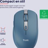 Trust Ozaa Leise Kabellose Maus Bluetooth + 2.4GHz, Kompakte Mehrgeräte Funkmaus, 60% Recyclingkunststoff, Wiederaufladbare Bluetooth Maus Laptop PC Computer Windows Android Mac - Blau