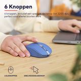 Trust Ozaa Leise Kabellose Maus Bluetooth + 2.4GHz, Kompakte Mehrgeräte Funkmaus, 60% Recyclingkunststoff, Wiederaufladbare Bluetooth Maus Laptop PC Computer Windows Android Mac - Blau