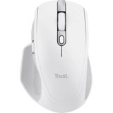 Trust Ozaa+ Stille Draadloze Muis Bluetooth + 2.4GHz, Wireless Mouse met Scrollwiel aan de Zijkant, 60% Gerecycled Plastic, Oplaadbare Bluetooth Mouse PC Computer Laptop Windows Mac - Wit