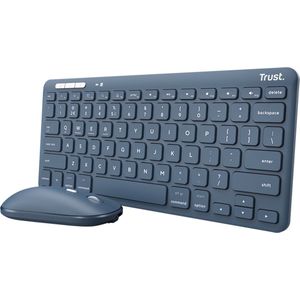 Trust Lyra toetsenbord Inclusief muis RF-draadloos + Bluetooth QWERTY Italiaans Blauw