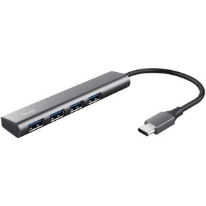 Trust USB-C Hub - 4 Poorten - Donkergrijs