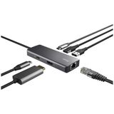 Trust Dalyx - USB C Hub - 6 Poorten - 4K HDMI - Ethernet - USB A - USB C - Zilver