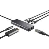 Trust - 24968 - Multipoortadapter - Aluminium - HDMI, USB-C, USB
