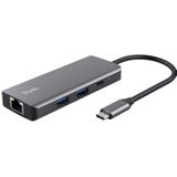 Trust - 24968 - Multipoortadapter - Aluminium - HDMI, USB-C, USB