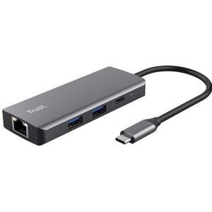 Trust - 24968 - Multipoortadapter - Aluminium - HDMI, USB-C, USB