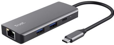Trust - 24968 - Multipoortadapter - Aluminium - HDMI, USB-C, USB