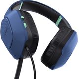 Trust Gaming GXT 415B Zirox Lichtgewicht Gaming Headset met 50mm-drivers voor PC, Xbox, PS4, PS5, Switch, Mobile, 3.5 mm Jack, 2m Kabel, Opklapbare Microfoon, Over-Ear Bedrade Koptelefoon - Blauw