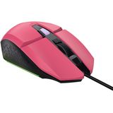 Trust Gaming GXT 109P Felox Gaming Muis met 6 Programmeerbare Knoppen, Ledverlichting, Geïntegreerde Software, 200-6400 DPI, 150 cm USB Kabel, Wired Gaming Mouse voor PC/Laptop - Roze