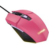 Trust Gaming GXT 109P Felox Gaming Muis met 6 Programmeerbare Knoppen, Ledverlichting, Geïntegreerde Software, 200-6400 DPI, 150 cm USB Kabel, Wired Gaming Mouse voor PC/Laptop - Roze