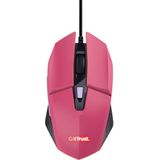 Trust Gaming GXT 109P Felox Gaming Muis met 6 Programmeerbare Knoppen, Ledverlichting, Geïntegreerde Software, 200-6400 DPI, 150 cm USB Kabel, Wired Gaming Mouse voor PC/Laptop - Roze