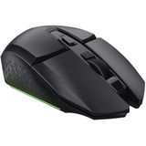 Trust Gaming GXT 112 Felox Draadloze gamingmuis, oplaadbaar en muismat, 80 uur batterijduur, 800-4800 dpi, ledverlichting, 6 toetsen, gamingmuis voor pc, computer, Windows - zwart