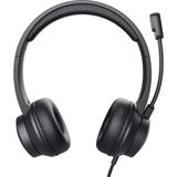 Trust Ayda On-Ear Headset met Microfoon 3.5mm, Lichtgewicht Koptelefoon met Kabel van 1.8 m, Verstelbare Hoofdband, Headphones voor PC, Laptop, Chat, Thuiswerken, Skype, Teams, Zoom - Zwart
