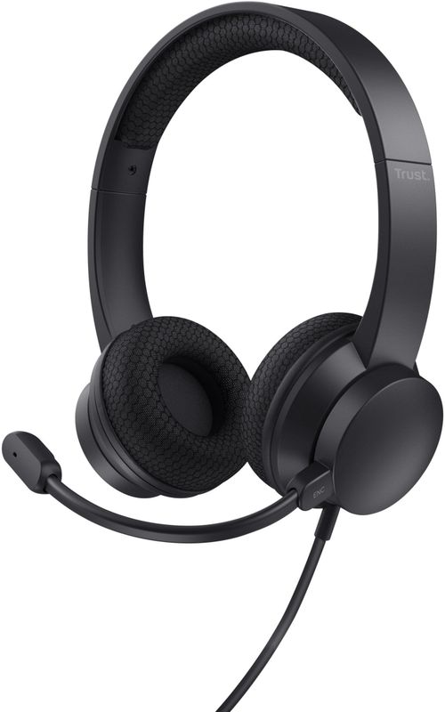 Trust Ayda - Noise canceling Headset met Microfoon voor PC en Laptop - Koptelefoon voor videobellen - Stereo - USB & USB-C