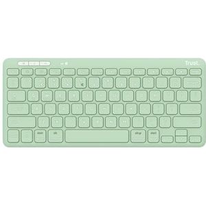 Trust Lyra Kompakte Funktastatur (IT, Draadloze), Toetsenbord, Groen