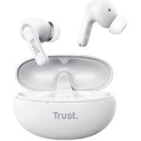 Trust Yavi Bluetooth Earbuds In Ear met Noise Cancelling Microfoons ENC, 23 Uur Speeltijd, 35% Gerecycled Plastic, Oordopjes Draadloos Buds Wireless Draadloze Oortjes Android iPhone - Wit
