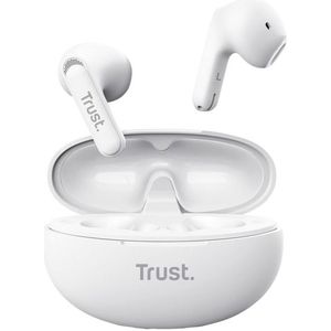 Trust Yavi Bluetooth Earbuds met Noise Cancelling Microfoons ENC, 23 Uur Speeltijd, 35% Gerecycled Plastic, Oordopjes Draadloos Buds Wireless Draadloze Oortjes In Ear Android iPhone - Wit