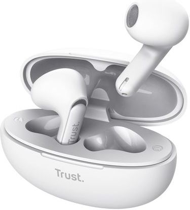 Trust - Yavi - Volledig Draadloze Oordopjes - Wit - Gerecycled Plastic - Noise-Cancelling