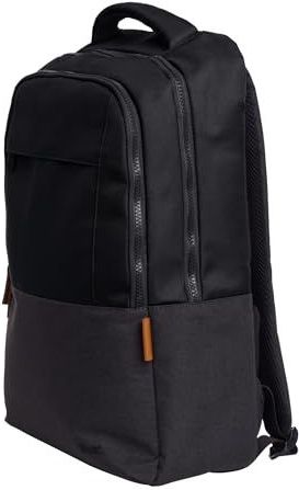 Trust Lisboa Laptop Rucksack Herren 16 Zoll, Reiserucksack 23 Liter mit Trolley-Gurt, Backpack aus Recycelten PET-Flaschen, Handgepäck Rücksack Damen Schule Arbeit Reisen Business - Schwarz